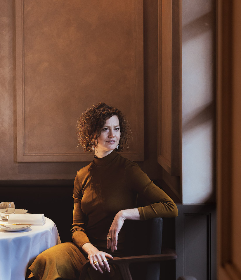 Portrait of Rose Murray at The Ledbury restaurant designed by These White Walls, interior design studio in London.