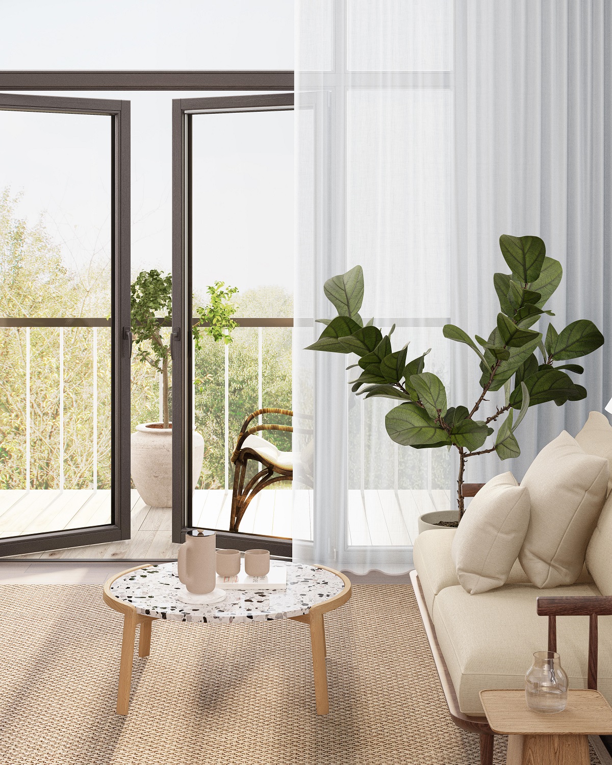 sheer curtain in Areo fabric in the Tynan Collection by Sekers