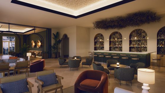 bar and seating design at Hyatt’s Inclusive Collection of Dreams Madeira Resort Spa & Marina