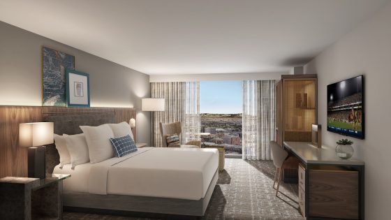 render of guestroom for Omni Tempe Hotel ASU