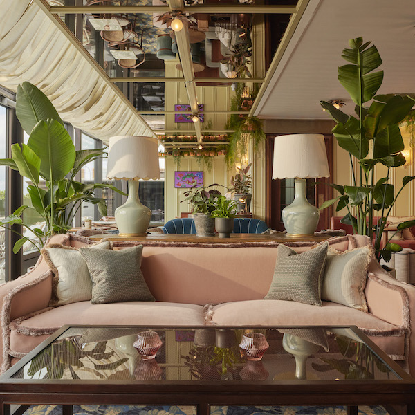 Plants and soft interiors inside Gleneagles Townhouse