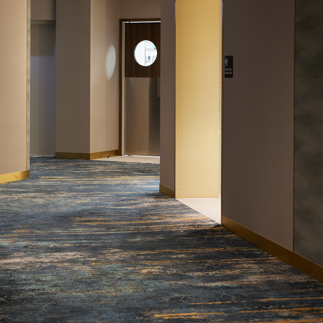 dark blue Modieus designed carpet running through the Petersham RSL Club
