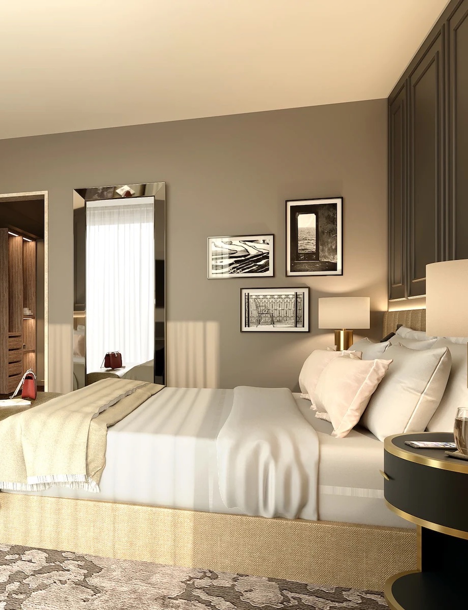Render of luxury room inside Anantara Nice Plaza Hotel