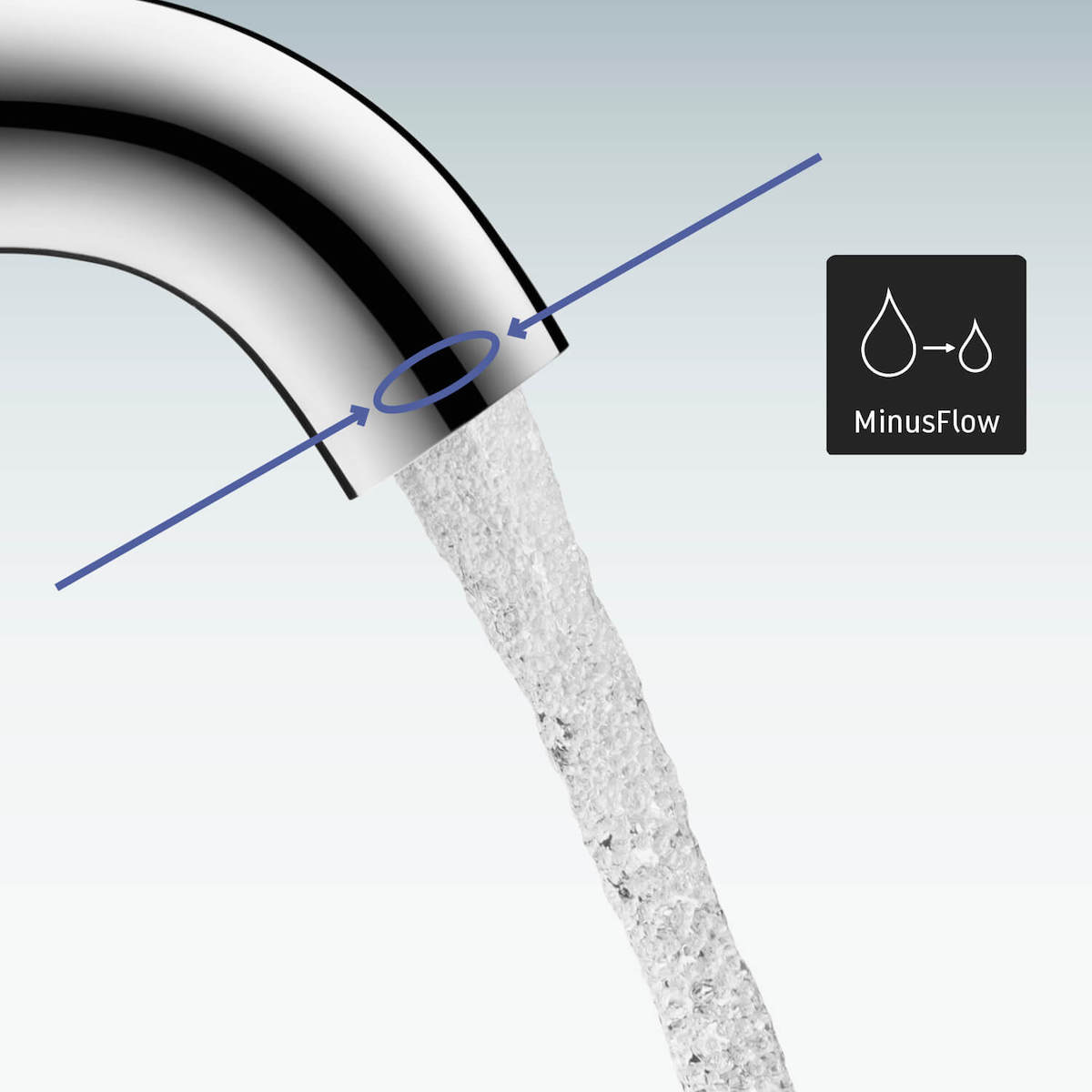 Image caption: The Duravit AG faucets with MinusFlow function allow for a particularly efficient use of the ever scarcer resource of water, reducing water consumption when washing hands by up to 40 percent, rising to as much as 60 percent on the showerheads, while ensuring an almost equivalent experience. | Image source: Duravit AG
