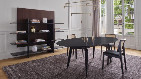 The Ligne Roset Tambour chair in dining room setting