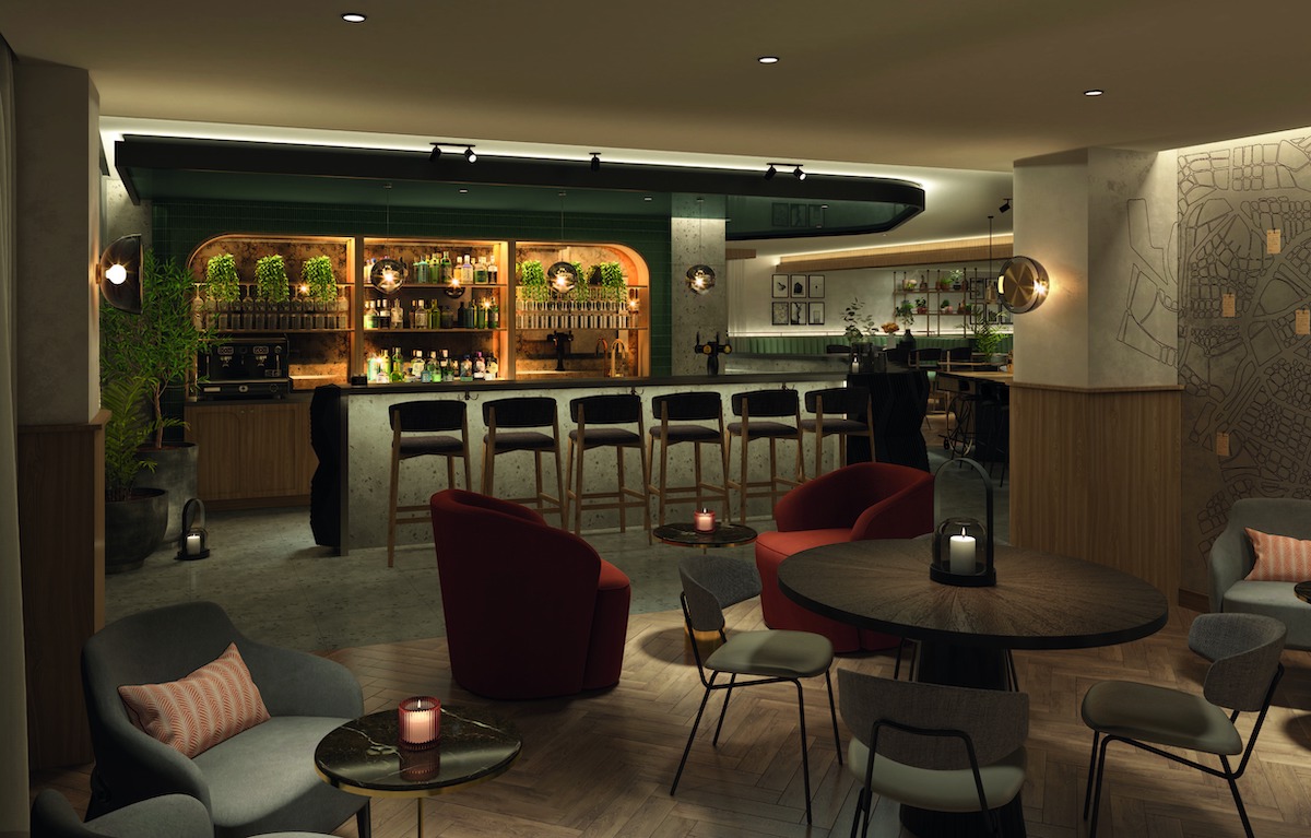 CGI of bar inside The Reach Piccadilly Manchester