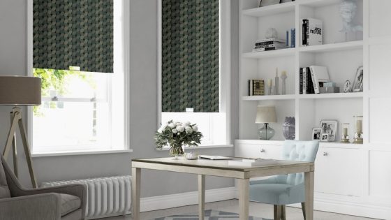 blinds in Enteka fabric from skopos in white interior