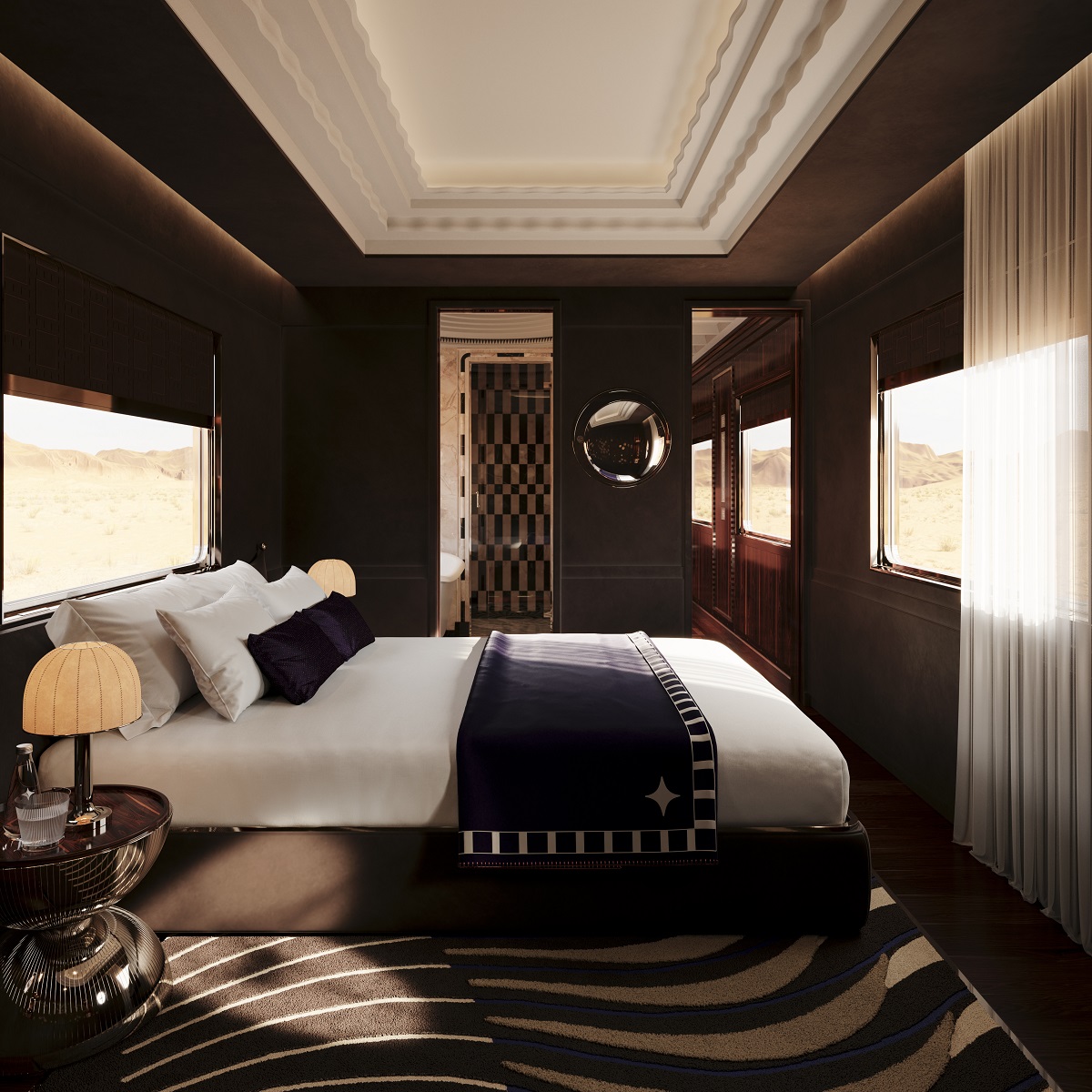 Presidential suite in Accor Orient Express bedroom design by Maxime d'Angeac