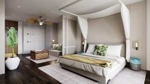 guestroom interior in Mövenpick Balaland Resort Lake Balaton by Accor