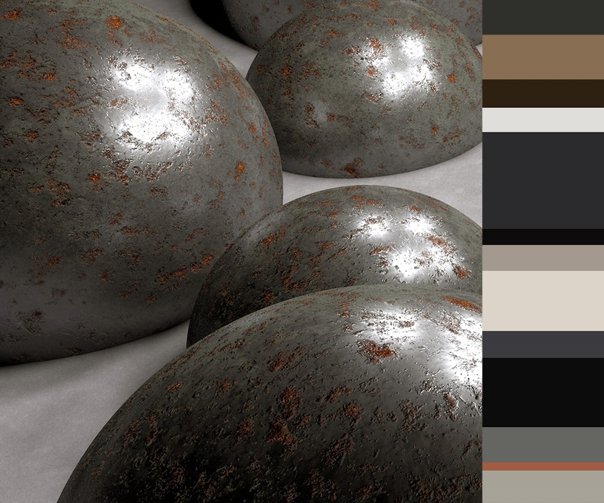 stones and dark colours in the Dark matter colours trend from Newmor