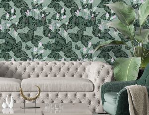 bold butterfly wallpaper print by Lydia Hill Designs