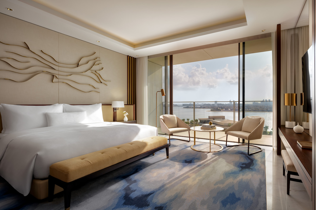 Soft, luxury interiors inside guestroom inside Atlantis The Royal