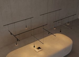 geometric lines of suspended pendant lighting from LedsC4
