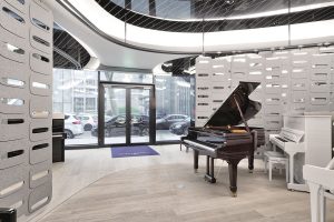 piano inspired design of the C. Bechstein Flagshipstore