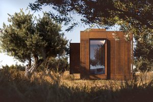 Nokken cabin in olive grove by Aylott Van Tromp, Mediterranean Edition
