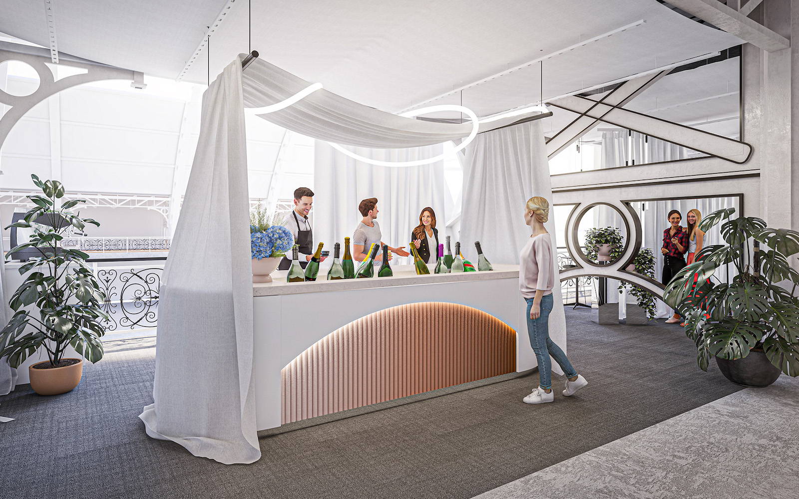 Render of Workspace Design Show Bar Hotel Designs