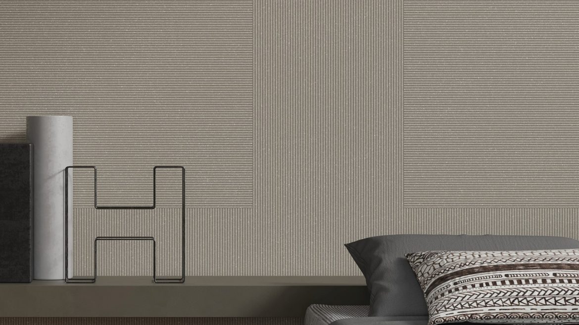 wall covered in cork tatami inspired tiles from Granorte