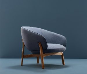 blue Morgan Lugano chair on blue background