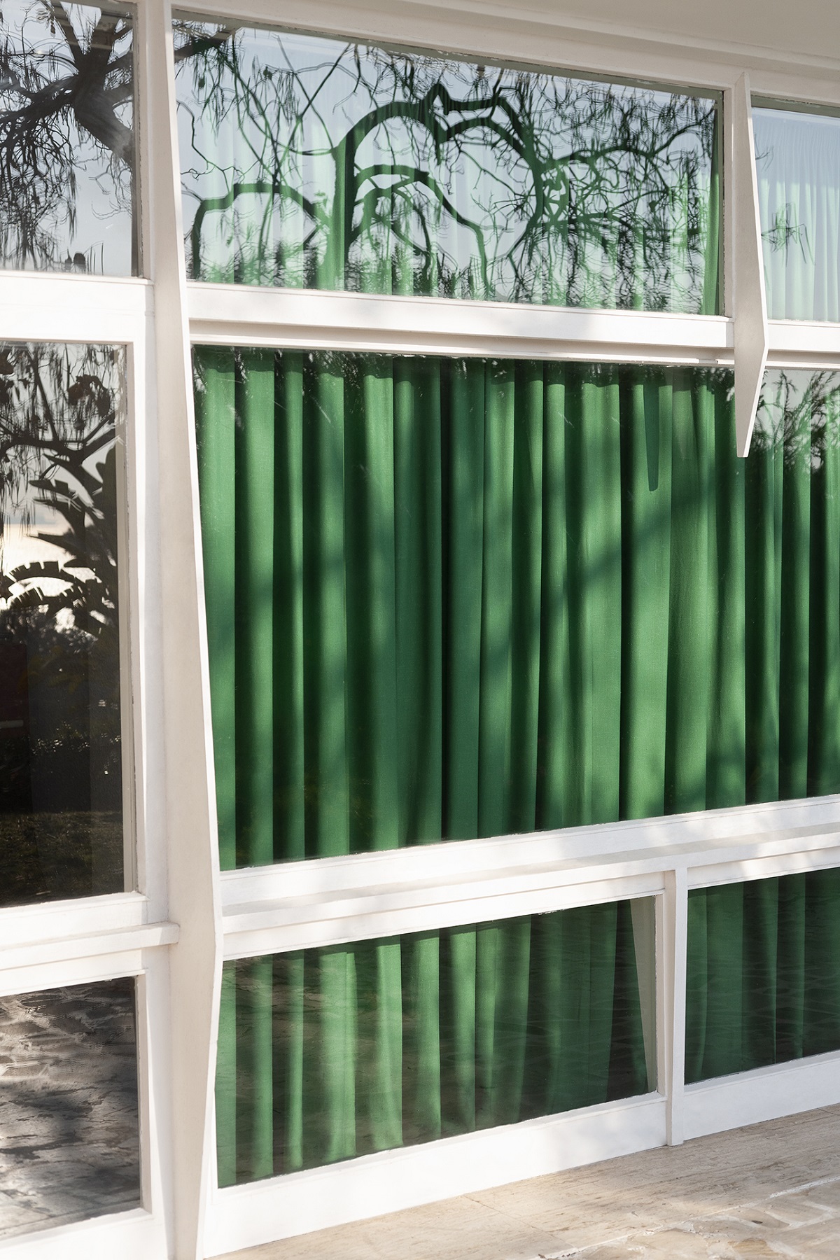 green fabric by Dedar in window