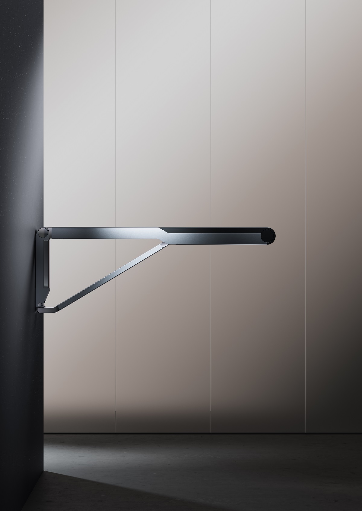 minimalist design of sleek grab rail for shower