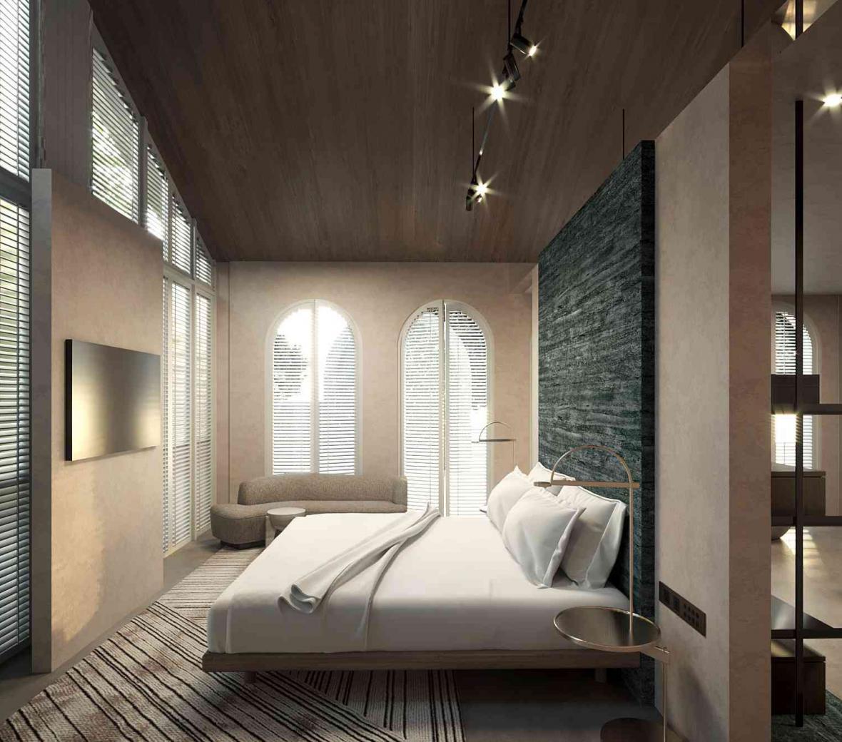 Monrian Singapore render of bedroom