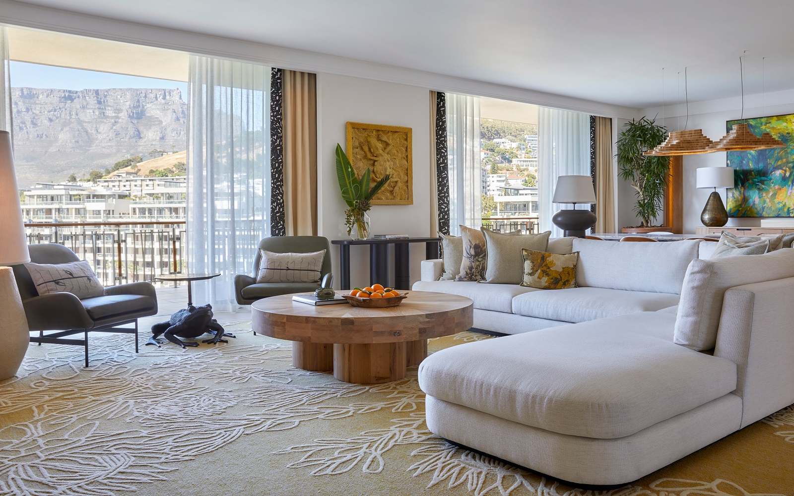 One & Only Cape Town interior with views to Table Mountain from suite