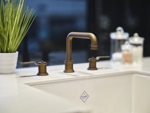 Brass tap basin mixer from House of Rohl
