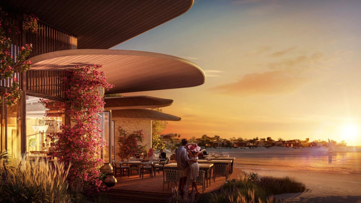 Render of Red Sea Development Four Seasons hotel at sunset