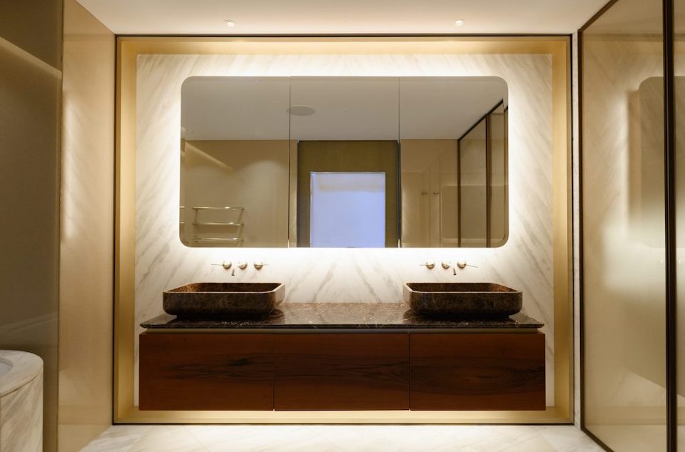 Masculine design inside modern bathroom