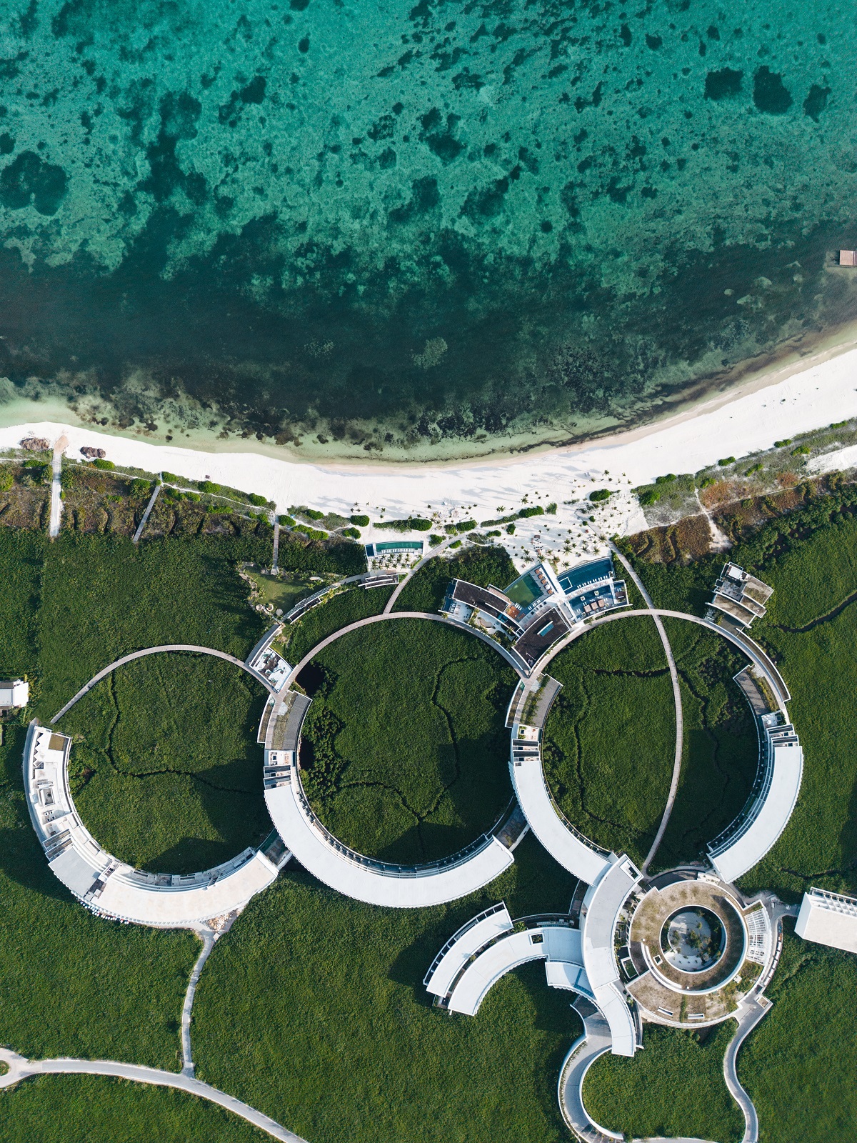 aerial view of architectural design of St Regis Kanai