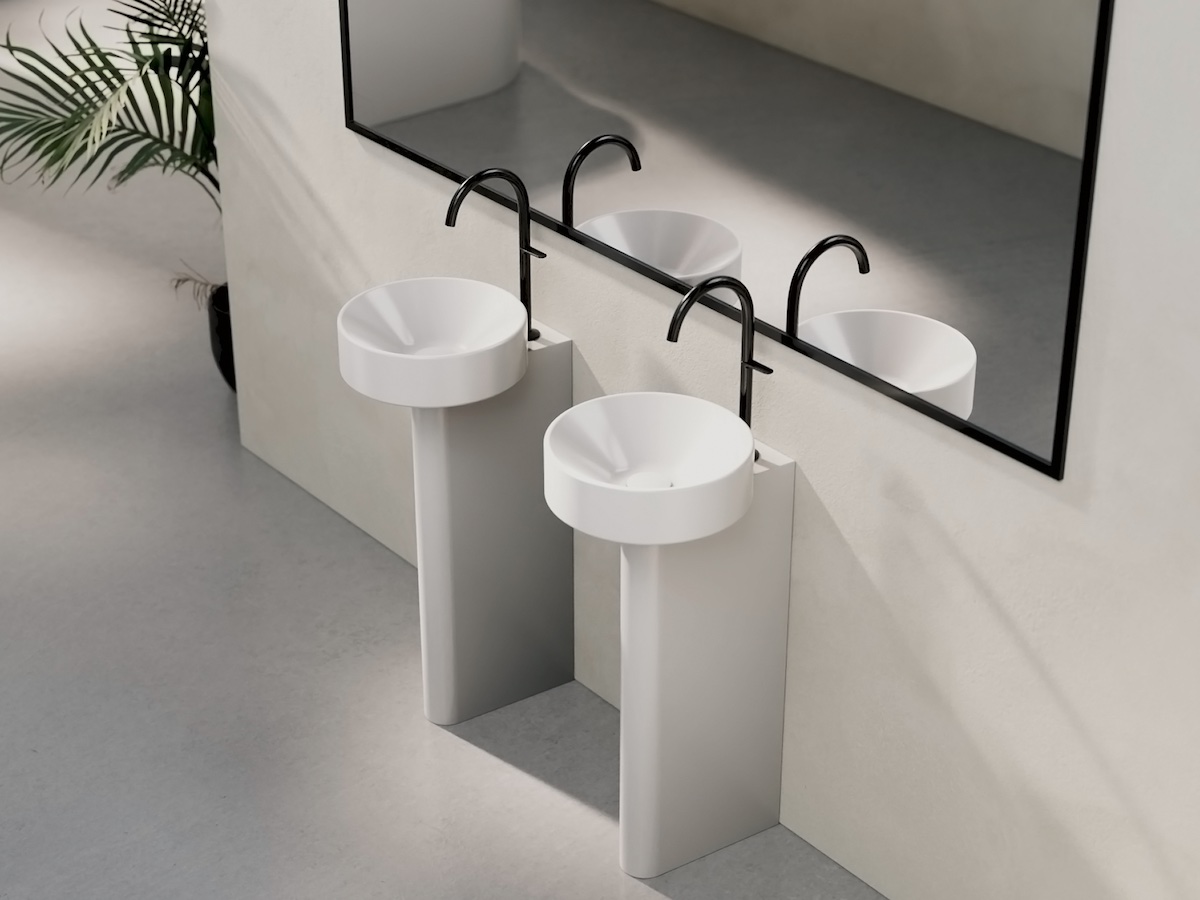 Two basins in washroom - contemporary design
