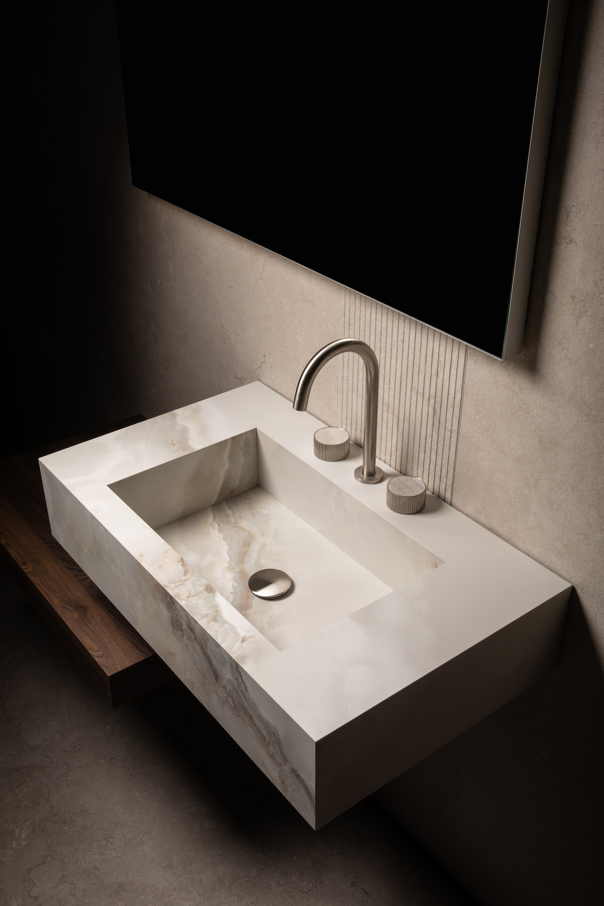 Chiasso and Alpine tap in modern bathroom