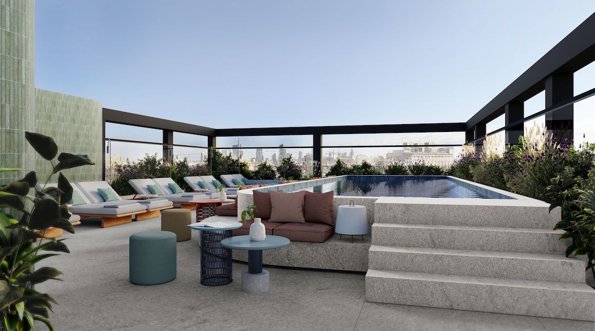 Rooftop with pool at W Milan