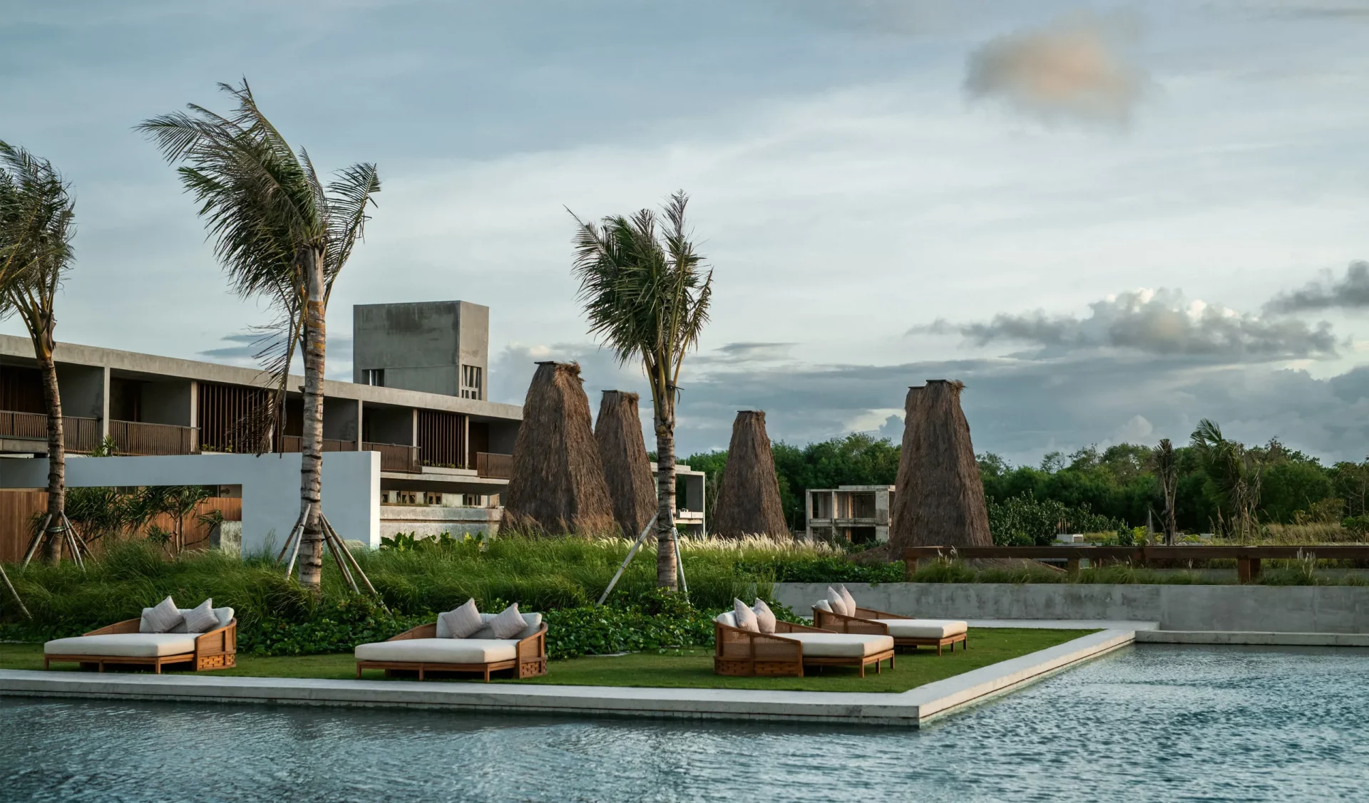 Exterior render of hotel pool in Indonesia