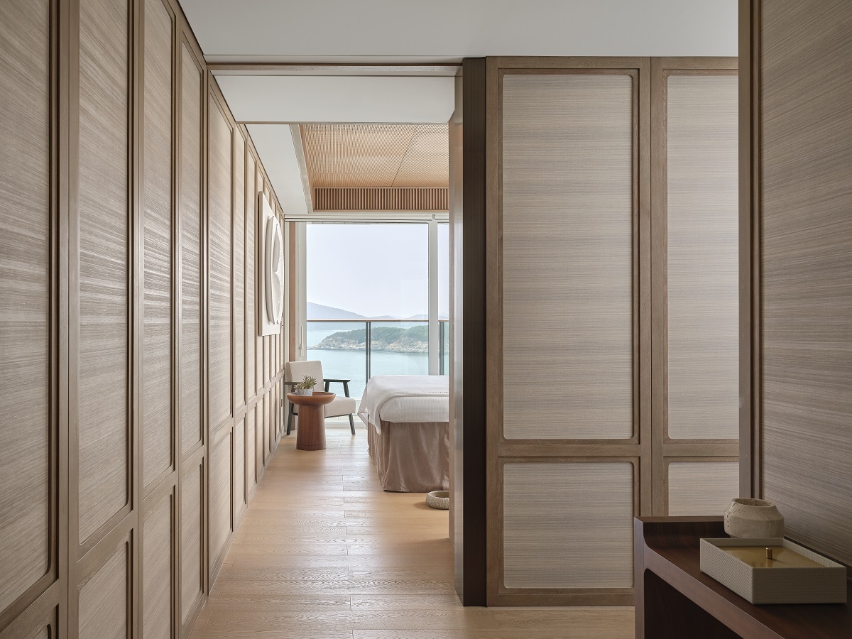bamboo screens and minimal design in the spa at fullerton Ocean Park by BLINK design group