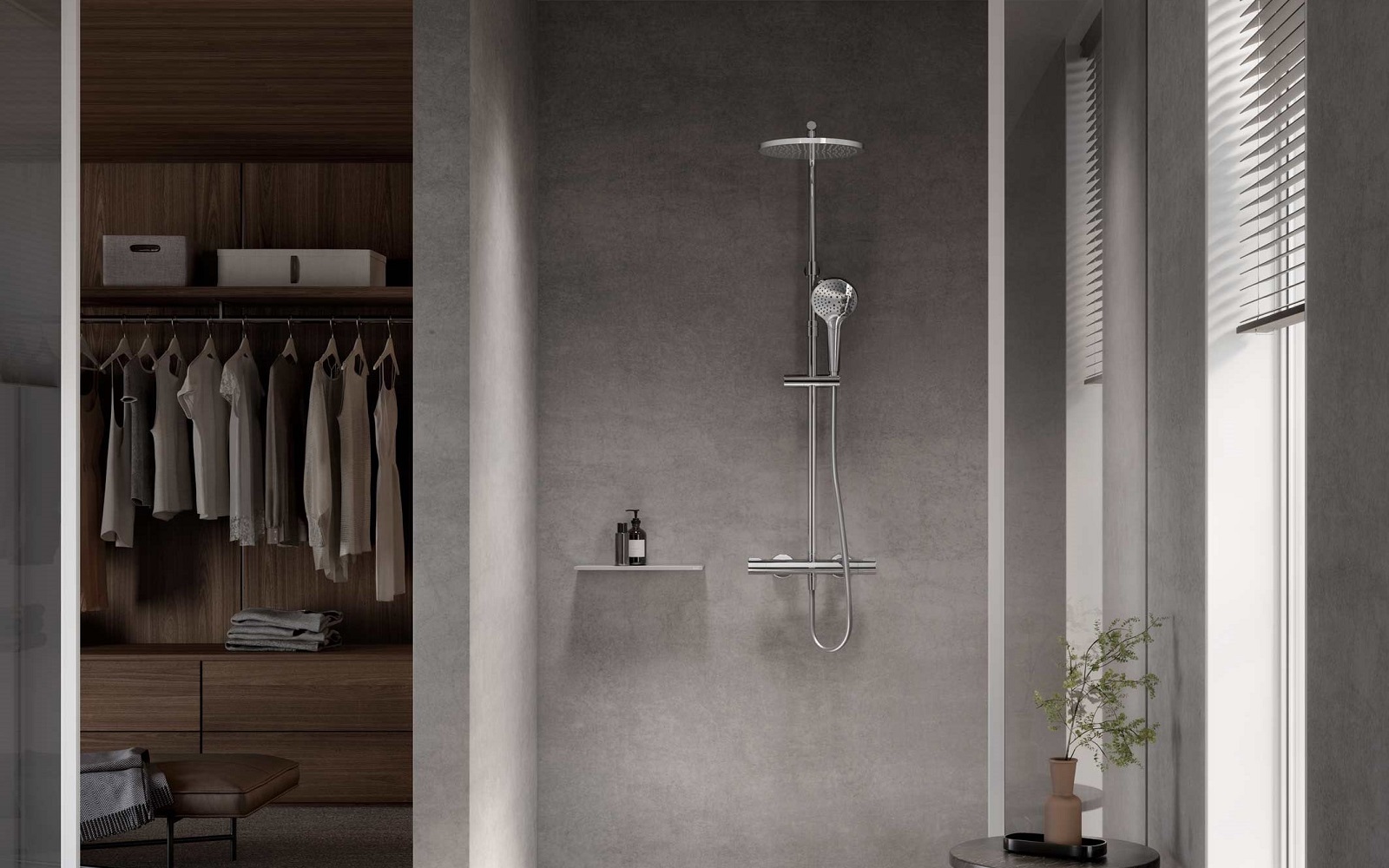 Saturn Fluted Brushed Brass 800mm Walk in Shower Screen