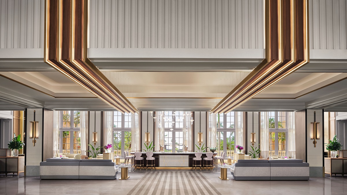 The Ritz Carlton Naples Reopened And Reimagined Hotel Designs   Lobby Lounge Arrival View 