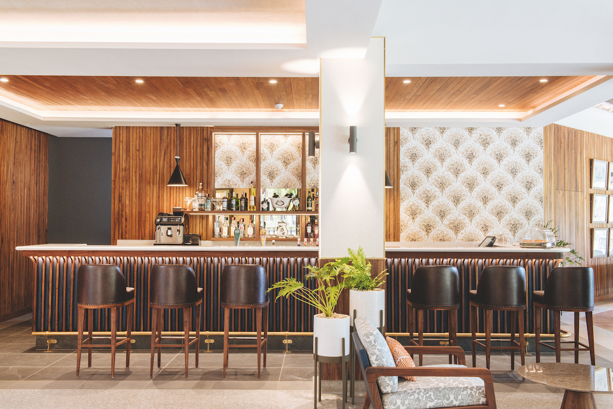 Modern bar in Mauritius hotel
