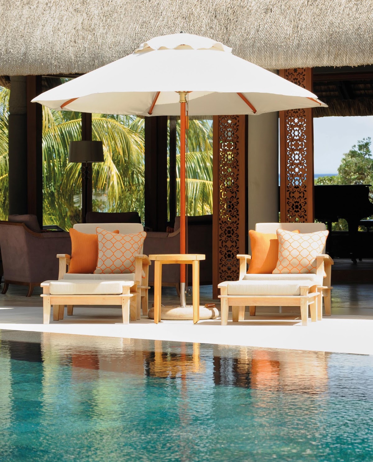 Royal Palm Mauritius - sun bed by pool