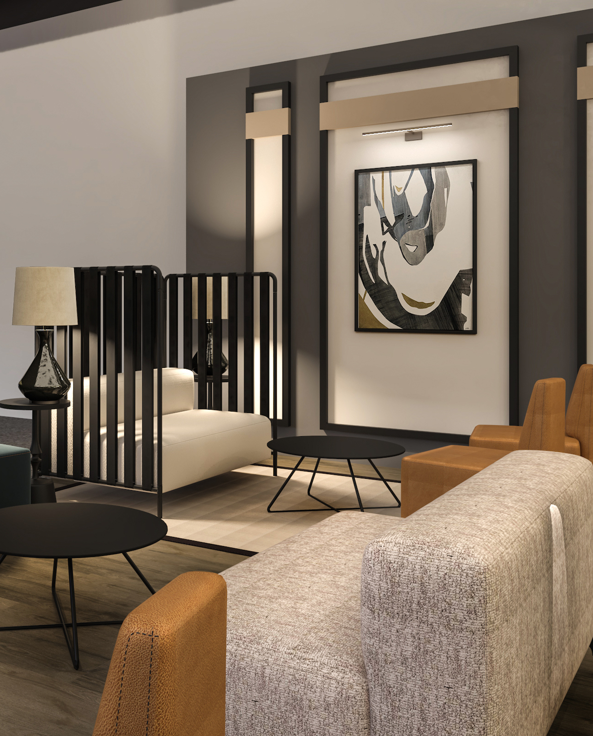 Render of contemporary lounge
