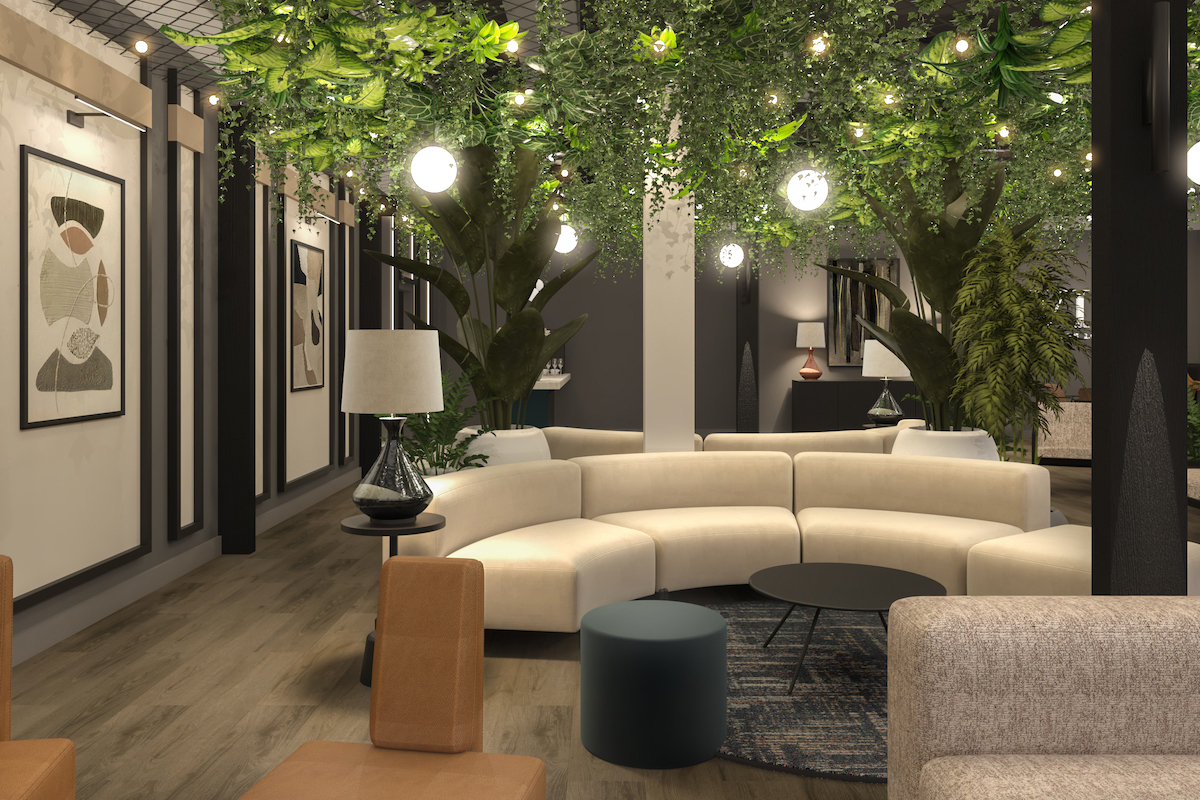 Greenery and contemporary design notes in Members suite at Independent Hotel Show