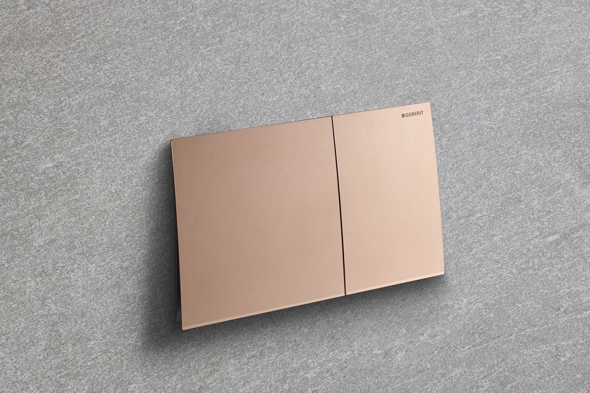 sigma70 flush plate from Geberit in red gold