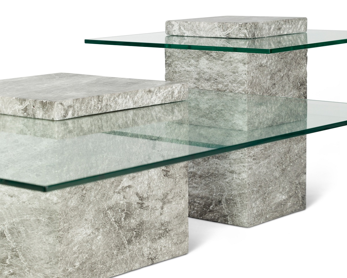 marble table with glass top