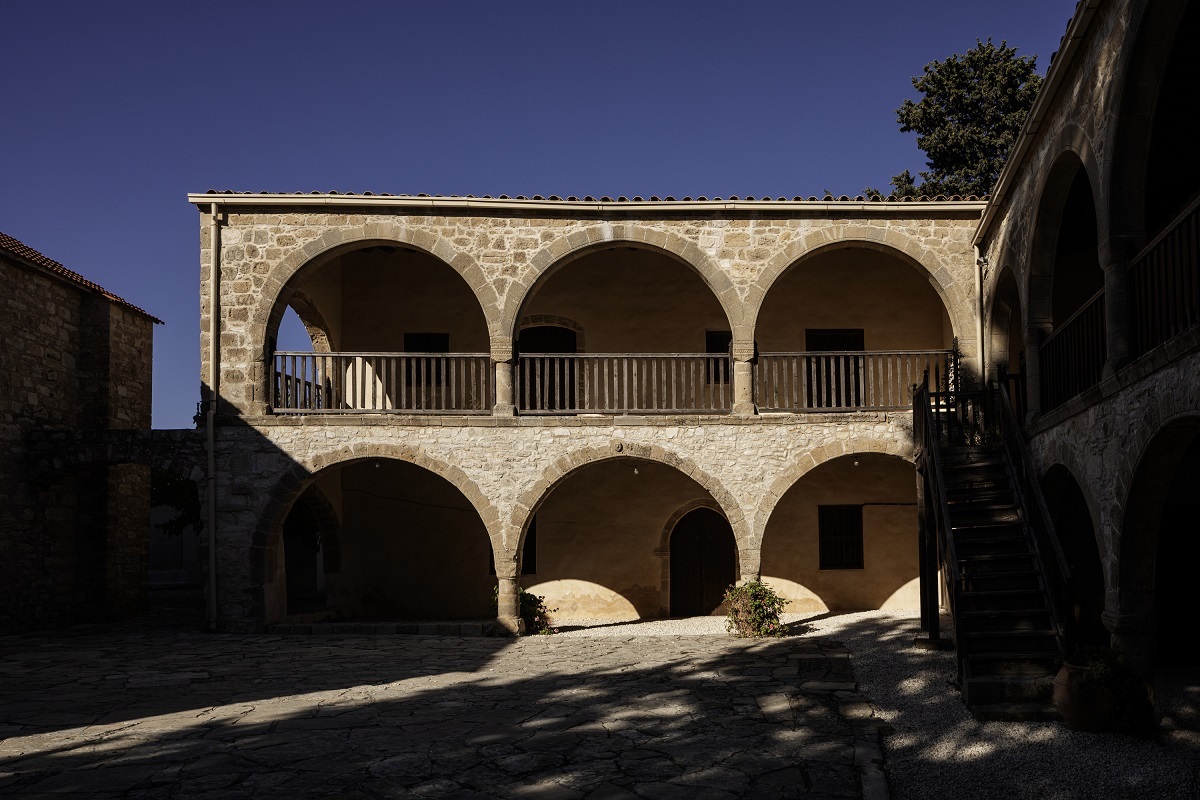 original old brick buildings preserved as part of the renovation of Stavros Tis Minthis