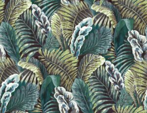 detailed image of Arte wallcovering Verdure with foliage in shades of green