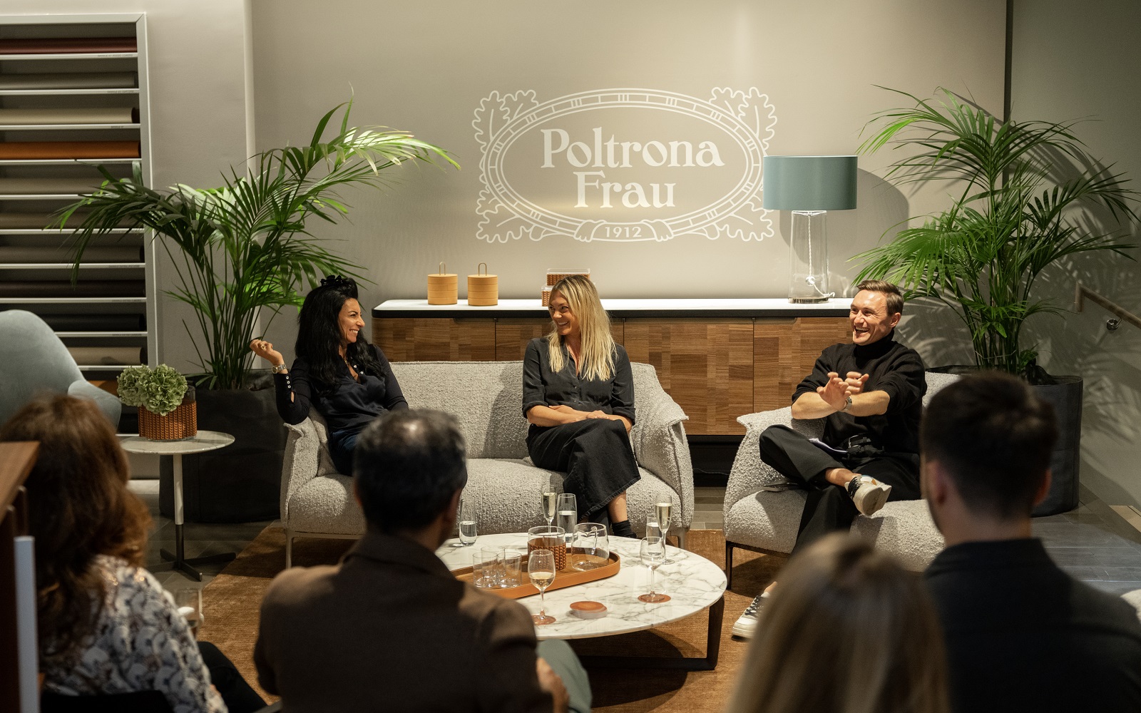 Panel discussion at Poltrona Frau with Hamish Kilburn, Jessica Morrison and Marie Soliman
