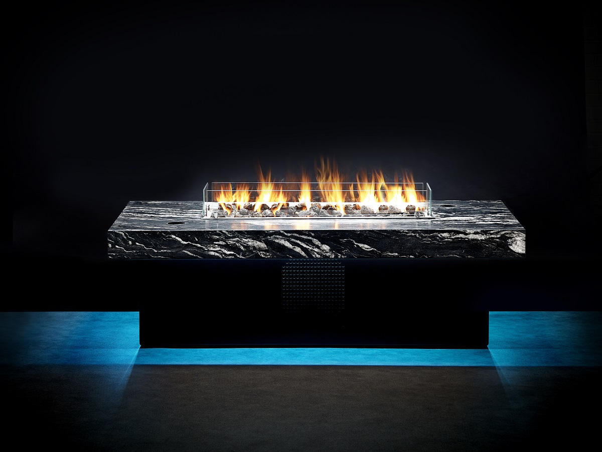 LUUME Fires black marble table