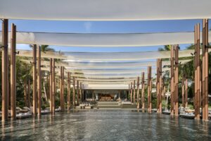colonnaded swimming pool at Regent Phu Quoc by Blink Design