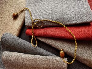 brown grey and orange dimout fabric samples from Skopos