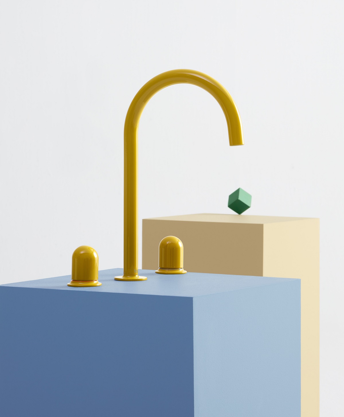 Nu from Roca - a yellow tap on pastel blue box